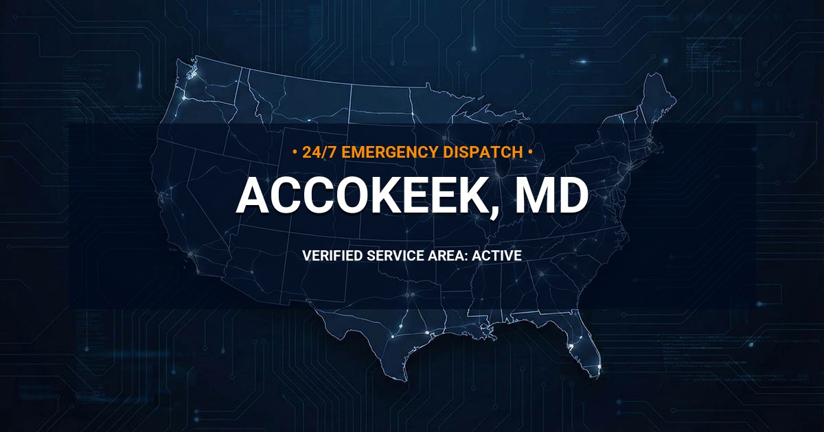 Emergency Plumbing Dispatch Map for Plumbing Services: Accokeek, MD