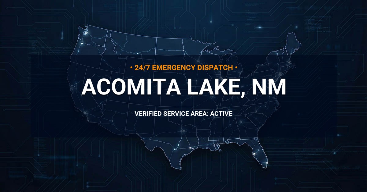 Emergency Plumbing Dispatch Map for Plumbing Services: Acomita Lake, NM