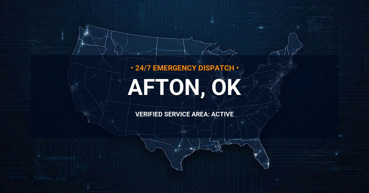 Emergency Plumbing Dispatch Map for Plumbing Services: Afton, OK