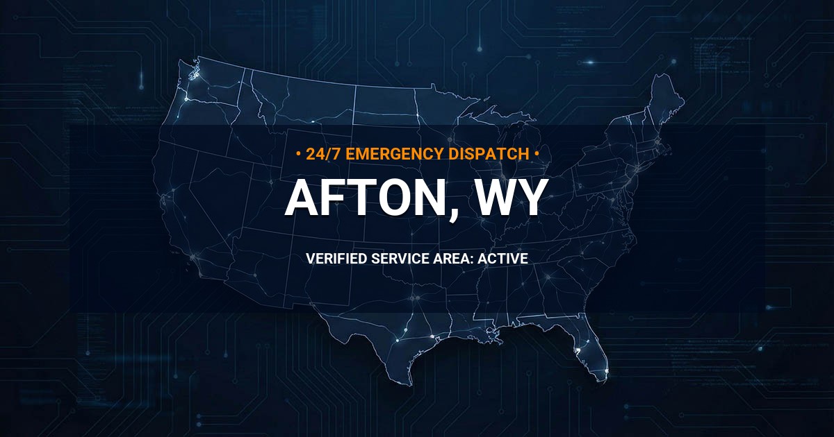 Emergency Plumbing Dispatch Map for Plumbing Services: Afton, WY