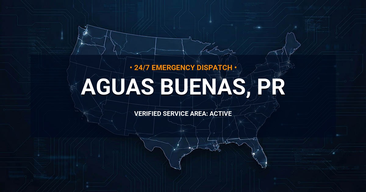 Emergency Plumbing Dispatch Map for Plumbing Services: Aguas Buenas, PR
