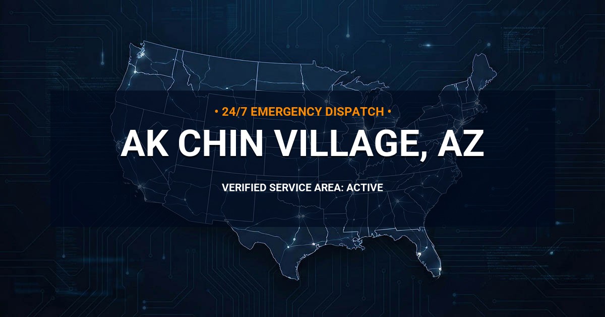 Emergency Plumbing Dispatch Map for Plumbing Services: Ak-Chin Village, AZ