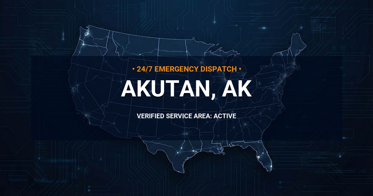 Emergency Plumbing Dispatch Map for Plumbing Services: Akutan, AK