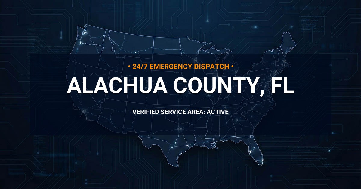 Emergency Plumbing Dispatch Map for Alachua County Plumbing Logistics