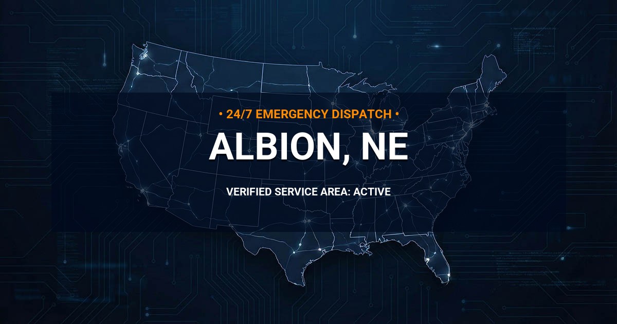 Emergency Plumbing Dispatch Map for Plumbing Services: Albion, NE