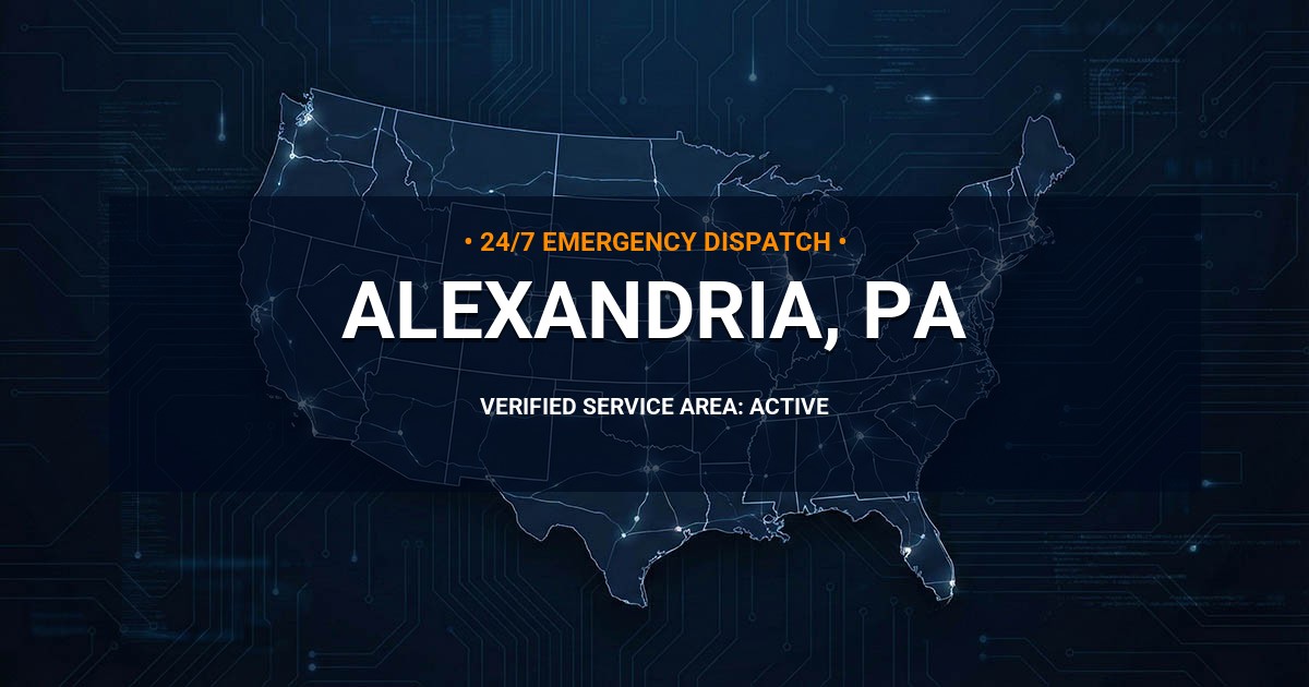 Emergency Plumbing Dispatch Map for Plumbing Services: Alexandria, PA