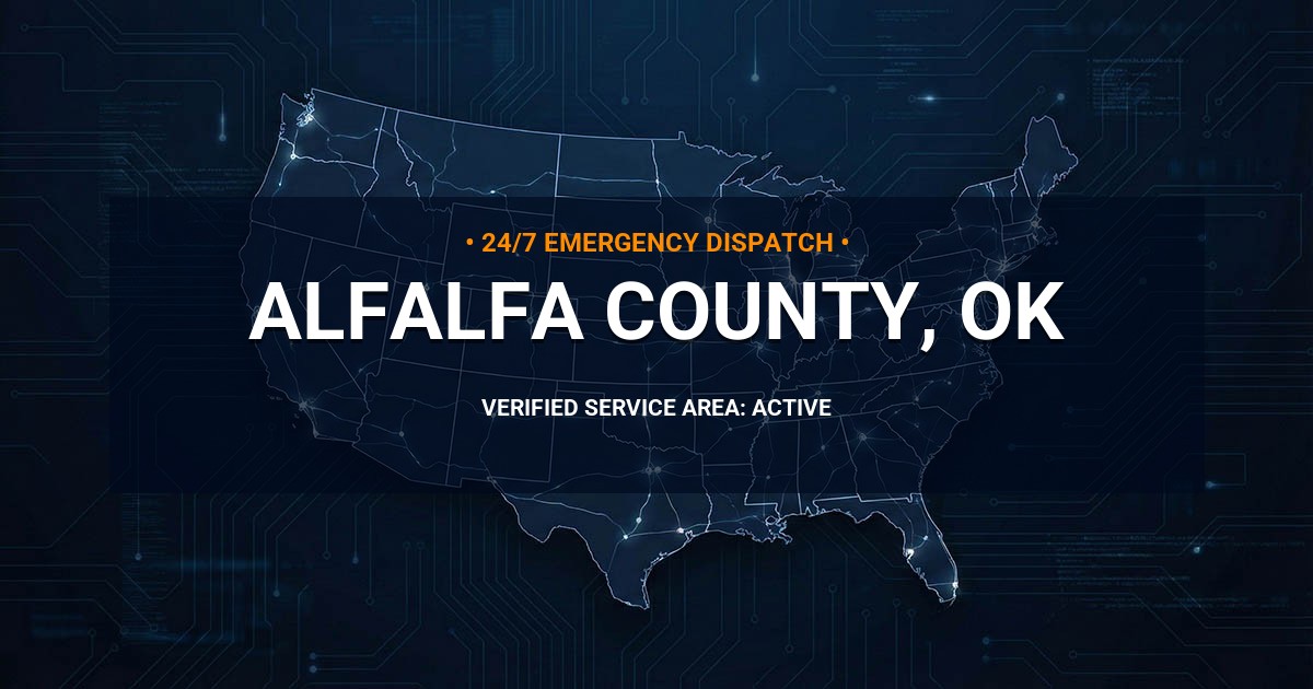 Emergency Plumbing Dispatch Map for Alfalfa County Plumbing Logistics