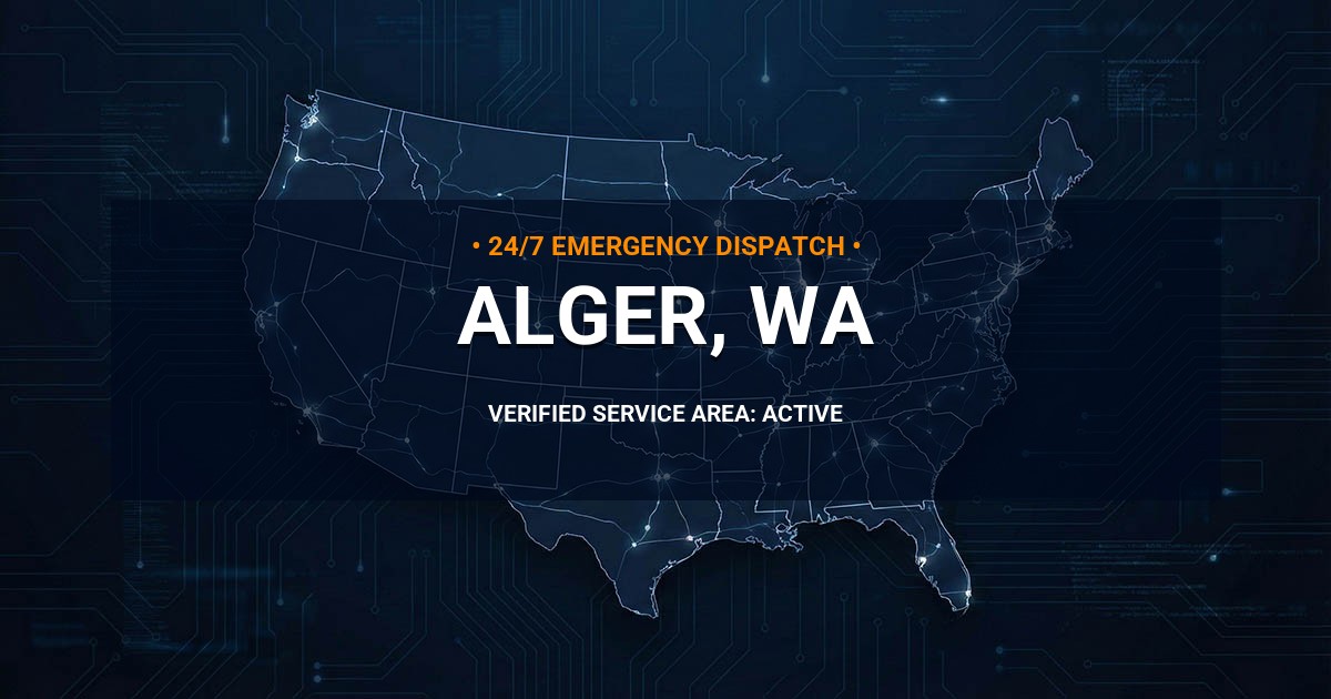 Emergency Plumbing Dispatch Map for Plumbing Services: Alger, WA