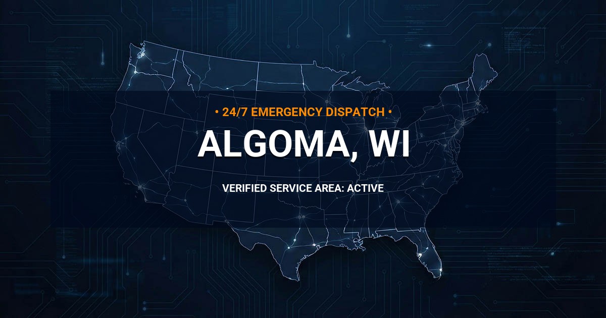 Emergency Plumbing Dispatch Map for Plumbing Services: Algoma, WI