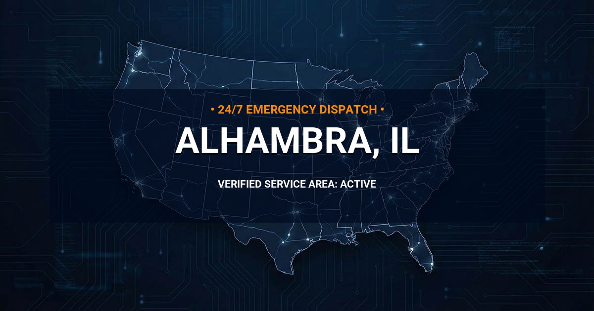 Emergency Plumbing Dispatch Map for Plumbing Services: Alhambra, IL