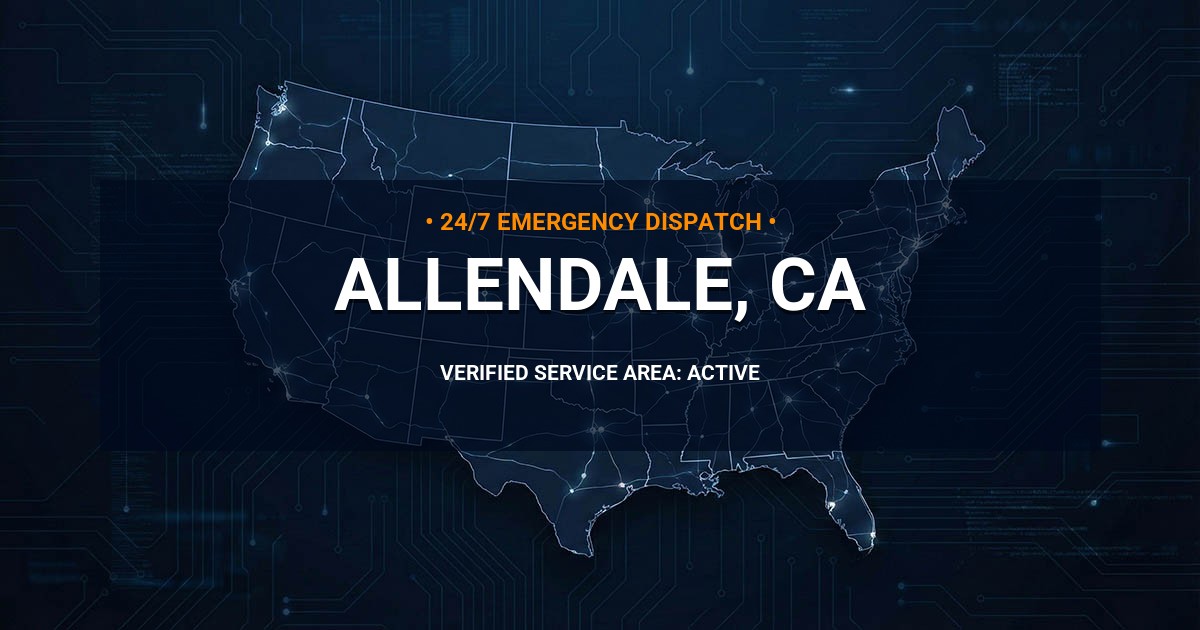 Emergency Plumbing Dispatch Map for Plumbing Services: Allendale, CA