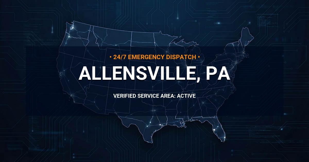 Emergency Plumbing Dispatch Map for Plumbing Services: Allensville, PA