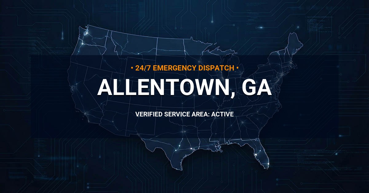 Emergency Plumbing Dispatch Map for Plumbing Services: Allentown, GA