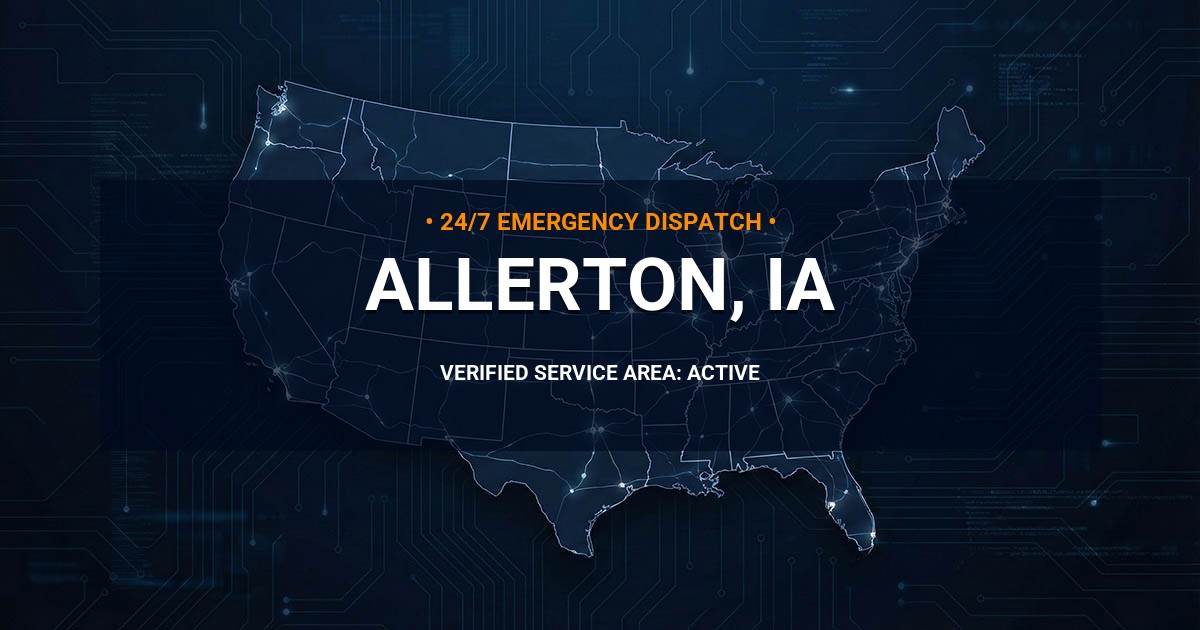 Emergency Plumbing Dispatch Map for Plumbing Services: Allerton, IA