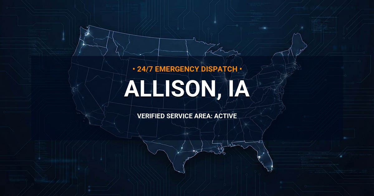 Emergency Plumbing Dispatch Map for Plumbing Services: Allison, IA