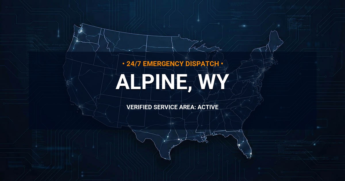Emergency Plumbing Dispatch Map for Plumbing Services: Alpine, WY