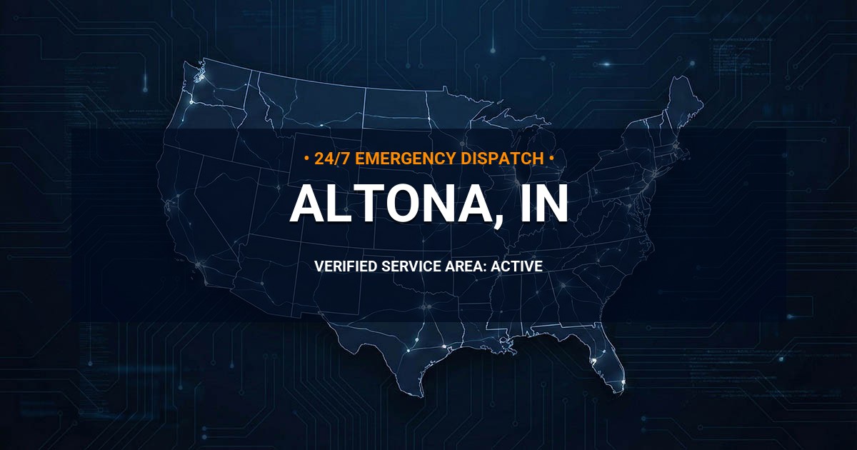 Emergency Plumbing Dispatch Map for Plumbing Services: Altona, IN