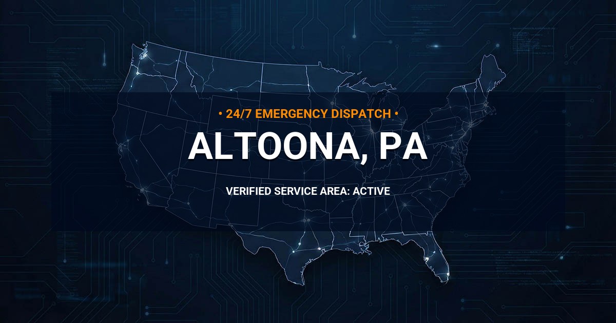 Emergency Plumbing Dispatch Map for Plumbing Services: Altoona, PA