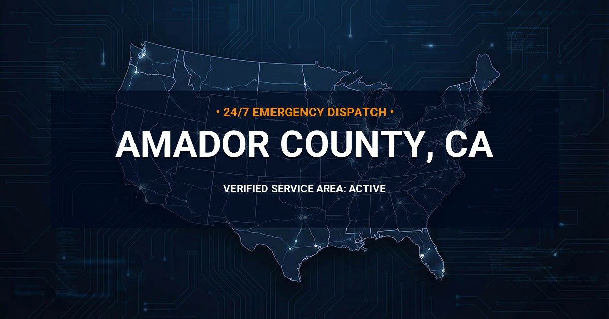Emergency Plumbing Dispatch Map for Amador County Plumbing Logistics