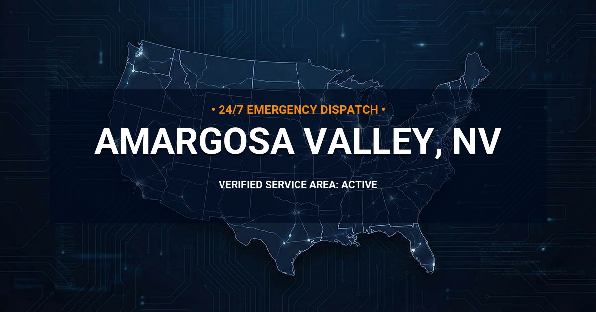 Emergency Plumbing Dispatch Map for Plumbing Services: Amargosa Valley, NV