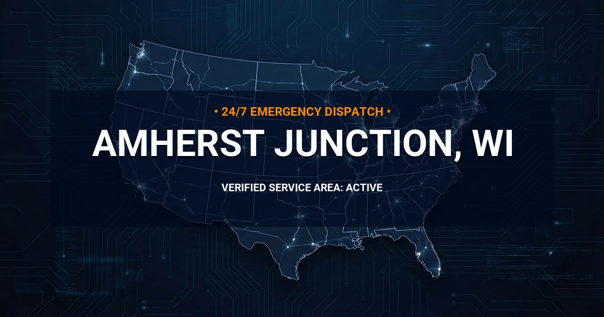 Emergency Plumbing Dispatch Map for Plumbing Services: Amherst Junction, WI