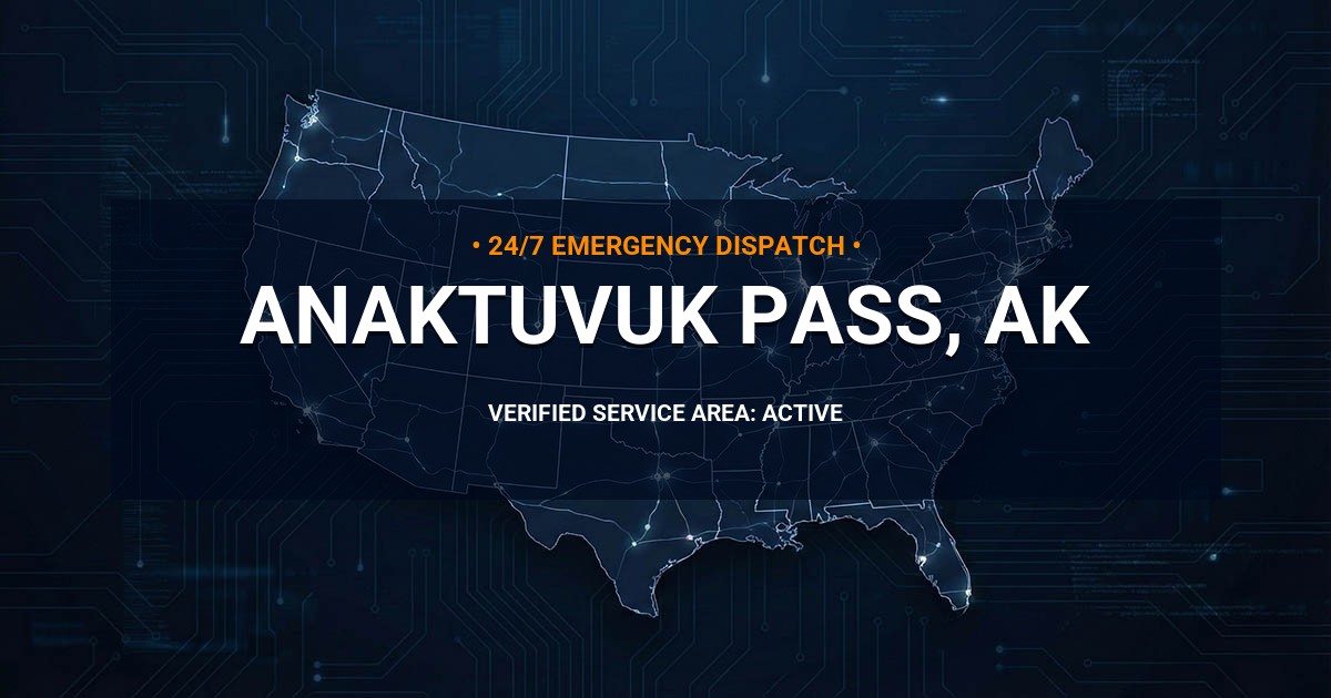 Emergency Plumbing Dispatch Map for Plumbing Services: Anaktuvuk Pass, AK
