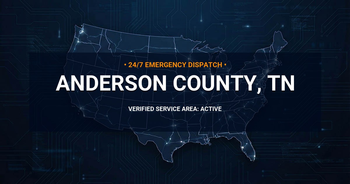 Emergency Plumbing Dispatch Map for Anderson County Plumbing Logistics