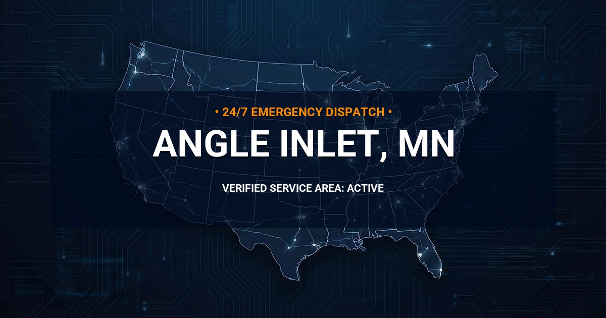 Emergency Plumbing Dispatch Map for Plumbing Services: Angle Inlet, MN