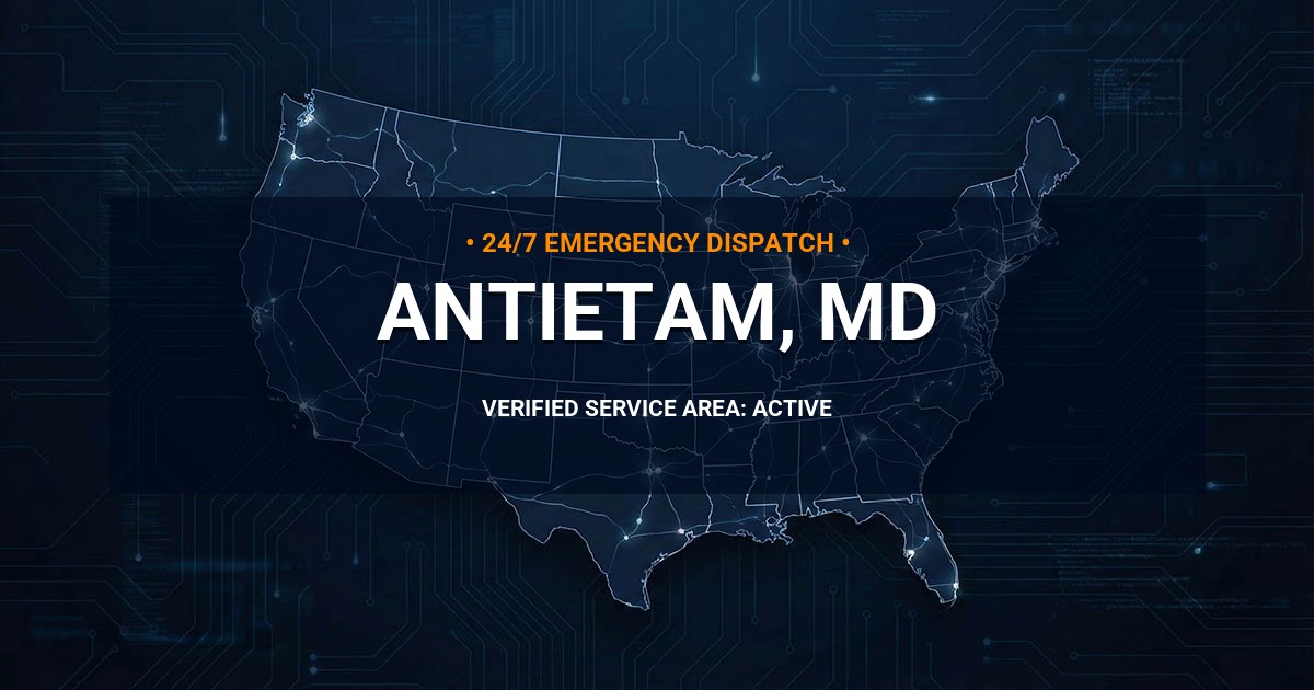 Emergency Plumbing Dispatch Map for Plumbing Services: Antietam, MD
