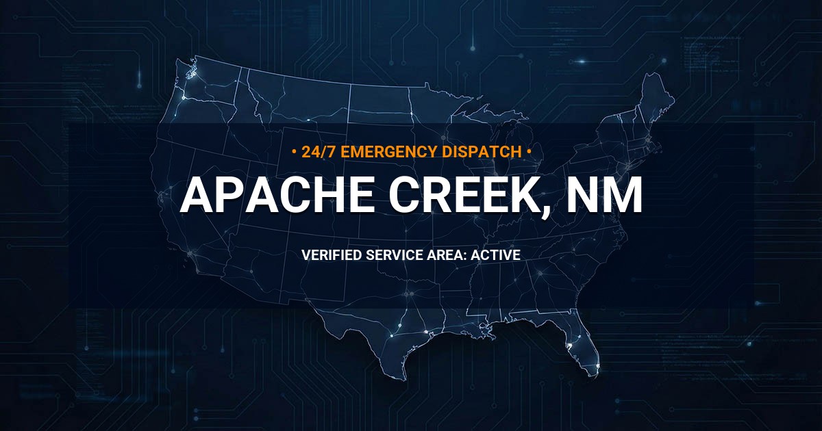 Emergency Plumbing Dispatch Map for Plumbing Services: Apache Creek, NM