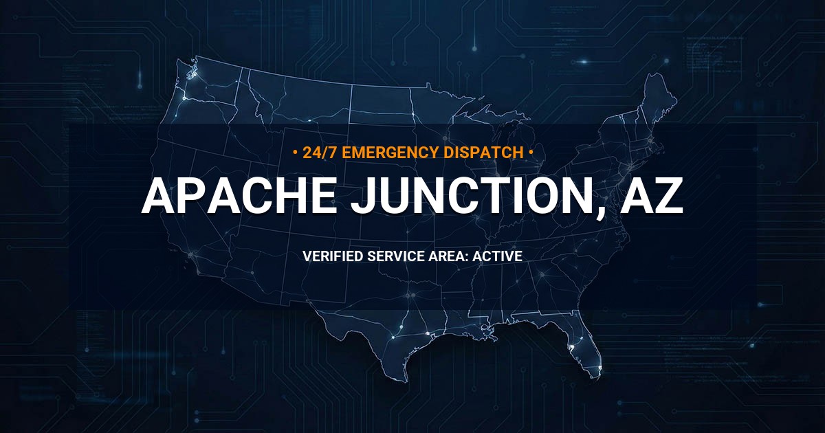 Emergency Plumbing Dispatch Map for Plumbing Services: Apache Junction, AZ