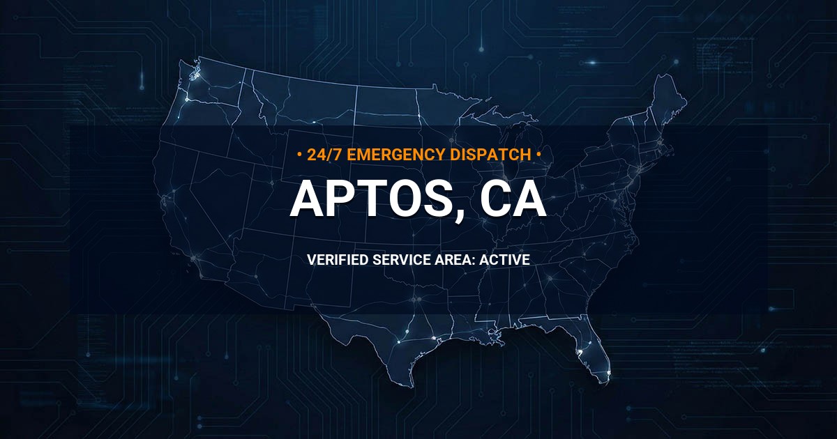 Emergency Plumbing Dispatch Map for Plumbing Services: Aptos, CA
