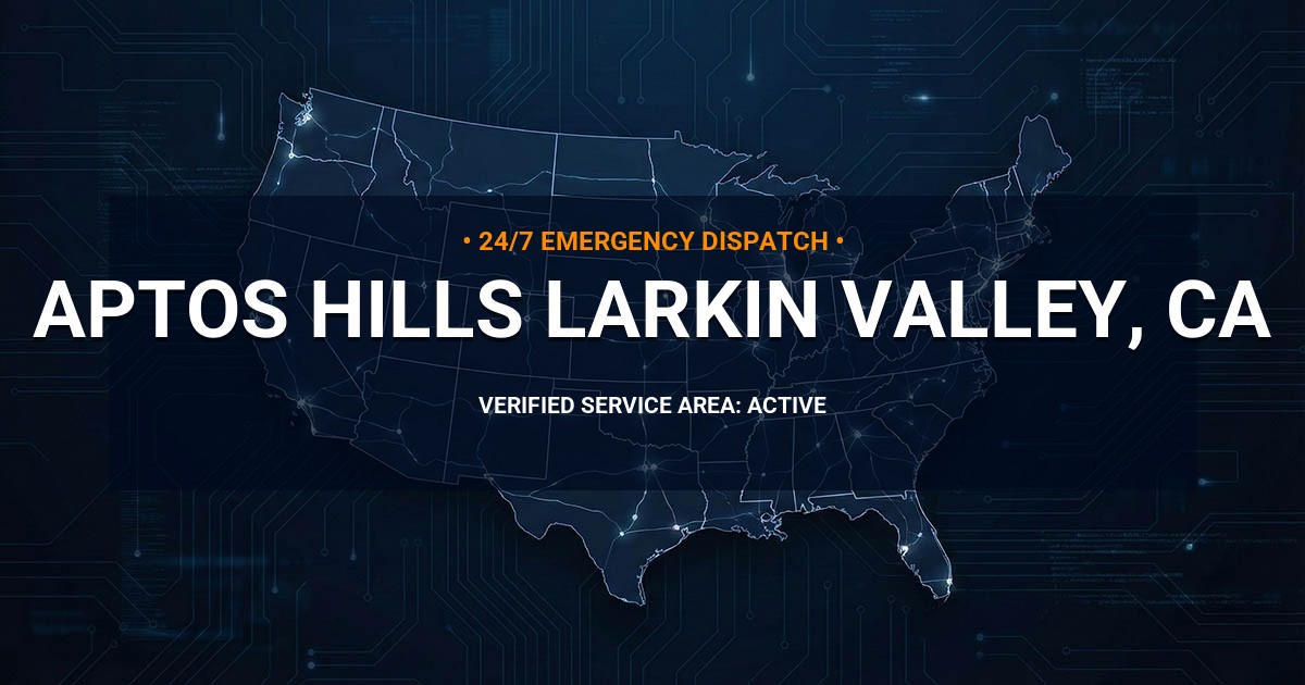 Emergency Plumbing Dispatch Map for Plumbing Services: Aptos Hills-Larkin Valley, CA