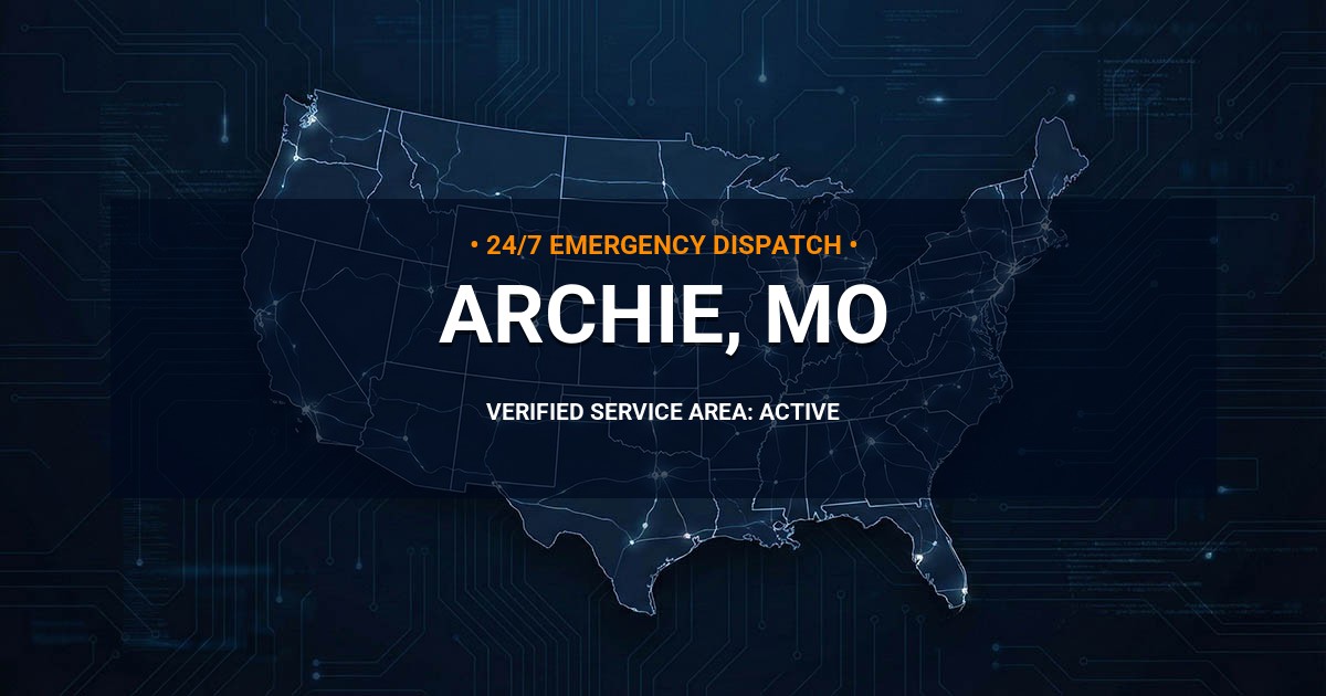 Emergency Plumbing Dispatch Map for Plumbing Services: Archie, MO