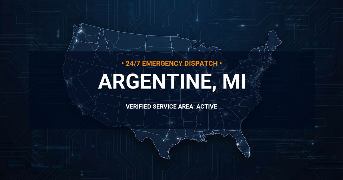 Emergency Plumbing Dispatch Map for Plumbing Services: Argentine, MI