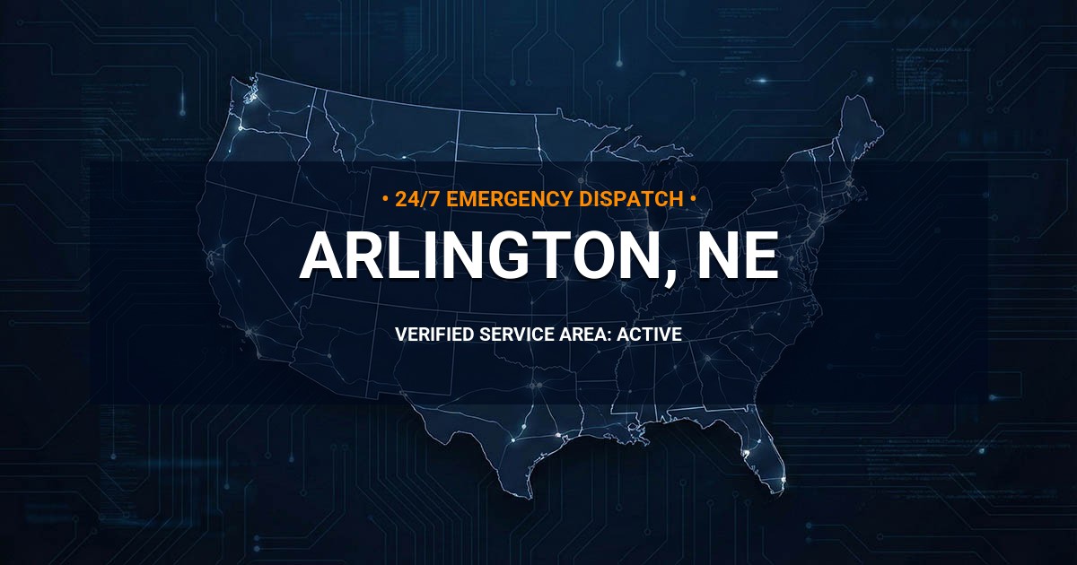 Emergency Plumbing Dispatch Map for Plumbing Services: Arlington, NE