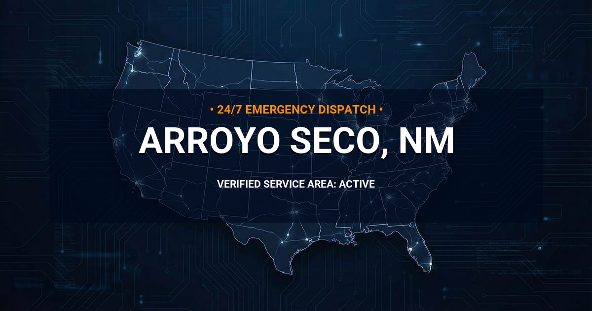 Emergency Plumbing Dispatch Map for Plumbing Services: Arroyo Seco, NM