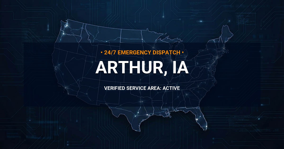 Emergency Plumbing Dispatch Map for Plumbing Services: Arthur, IA