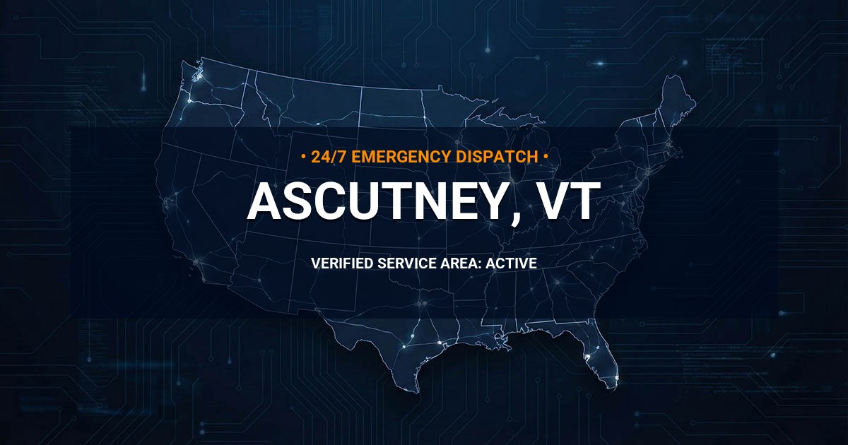Emergency Plumbing Dispatch Map for Plumbing Services: Ascutney, VT