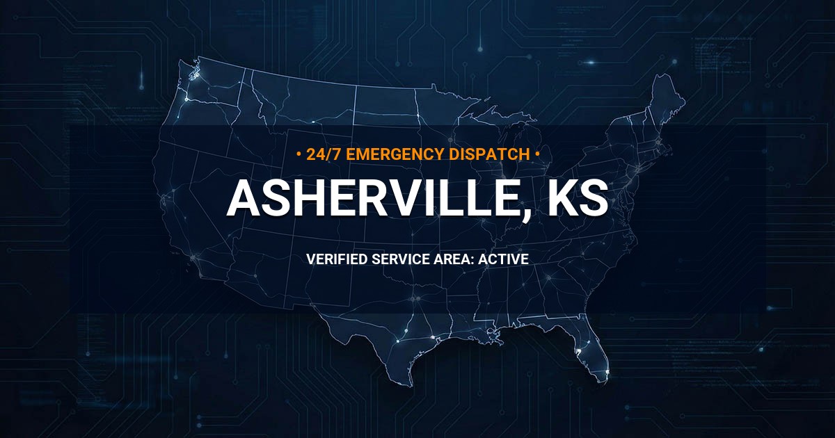 Emergency Plumbing Dispatch Map for Plumbing Services: Asherville, KS
