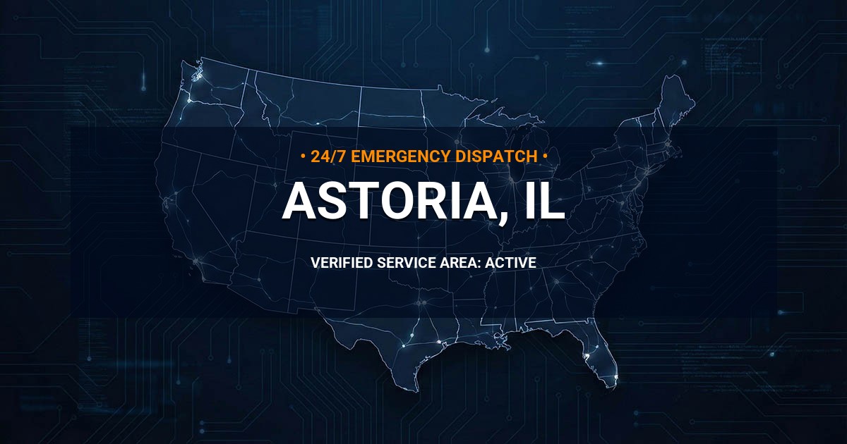 Emergency Plumbing Dispatch Map for Plumbing Services: Astoria, IL