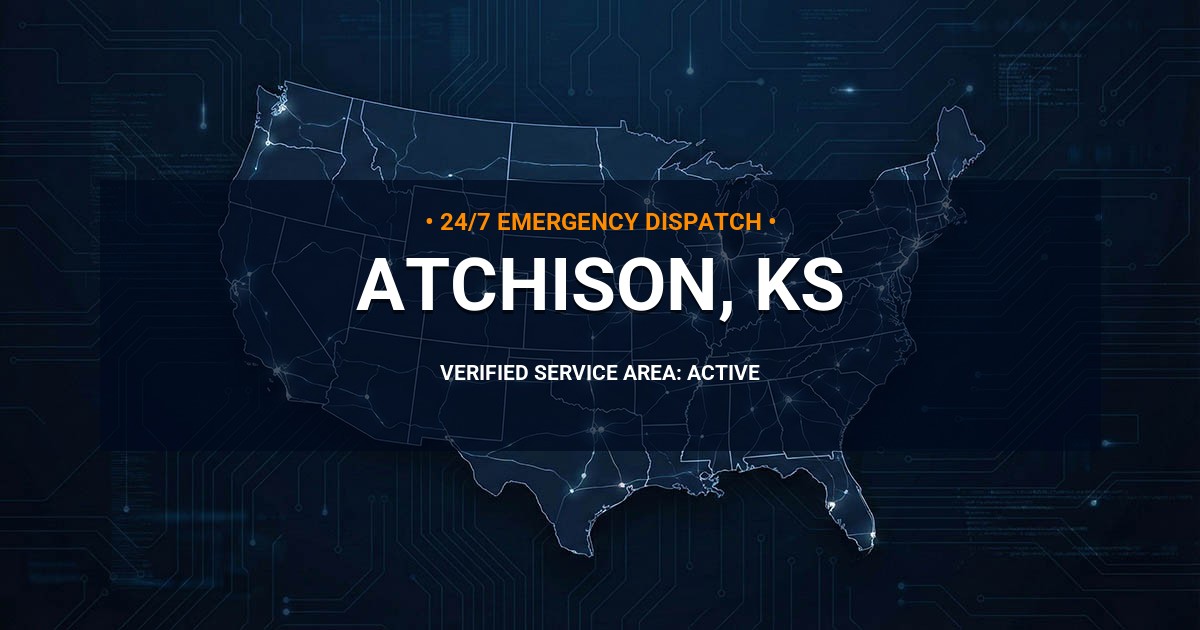 Emergency Plumbing Dispatch Map for Plumbing Services: Atchison, KS