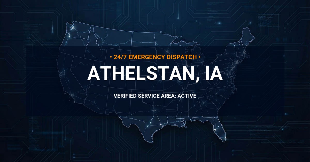 Emergency Plumbing Dispatch Map for Plumbing Services: Athelstan, IA