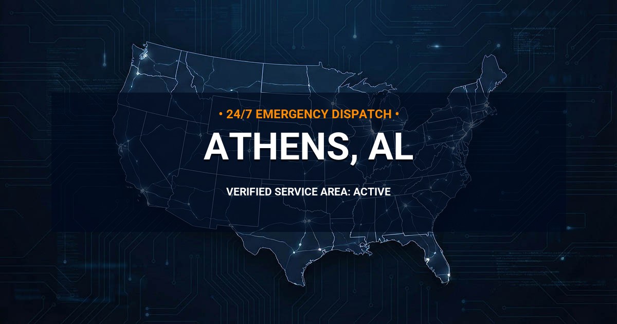 Emergency Plumbing Dispatch Map for Plumbing Services: Athens, AL