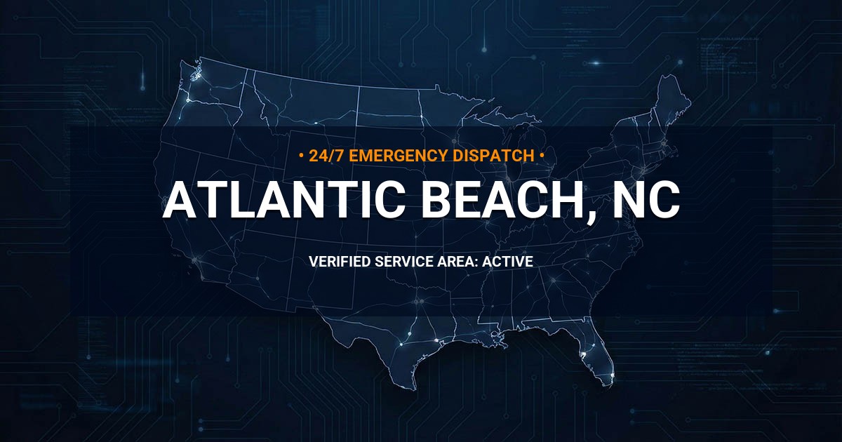 Emergency Plumbing Dispatch Map for Plumbing Services: Atlantic Beach, NC
