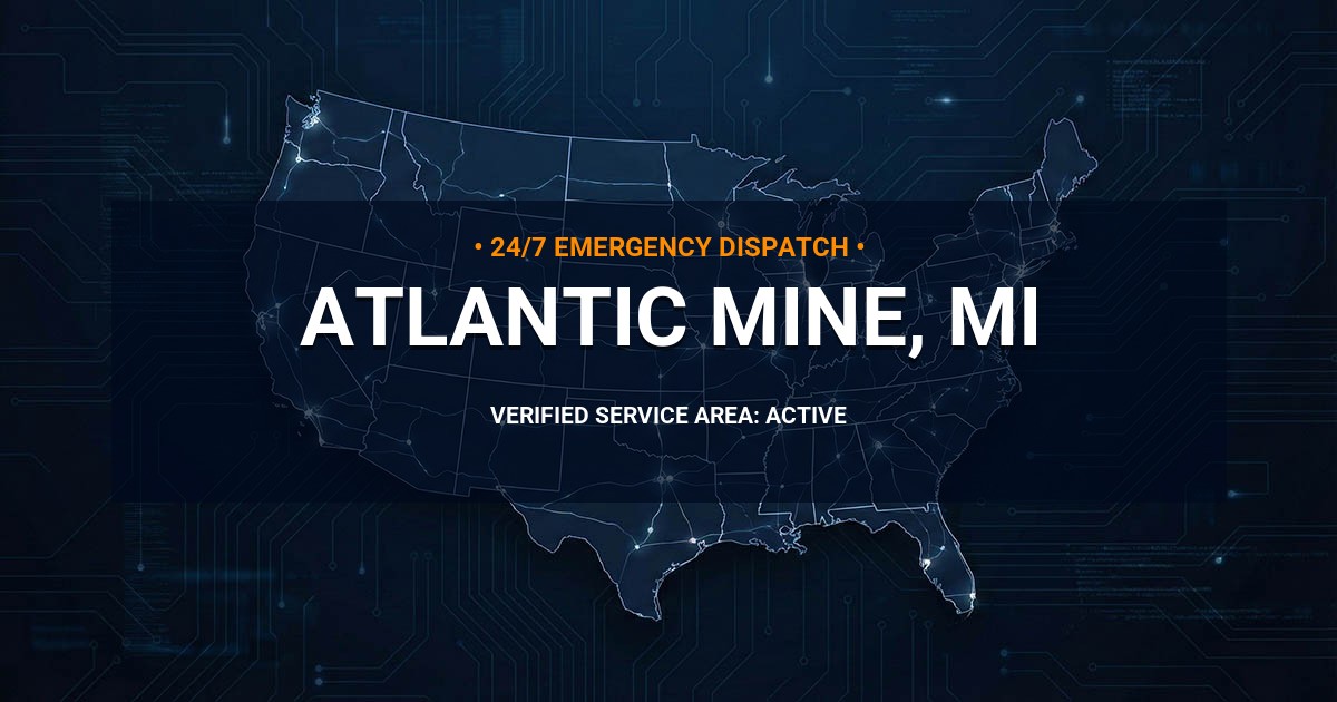 Emergency Plumbing Dispatch Map for Plumbing Services: Atlantic Mine, MI