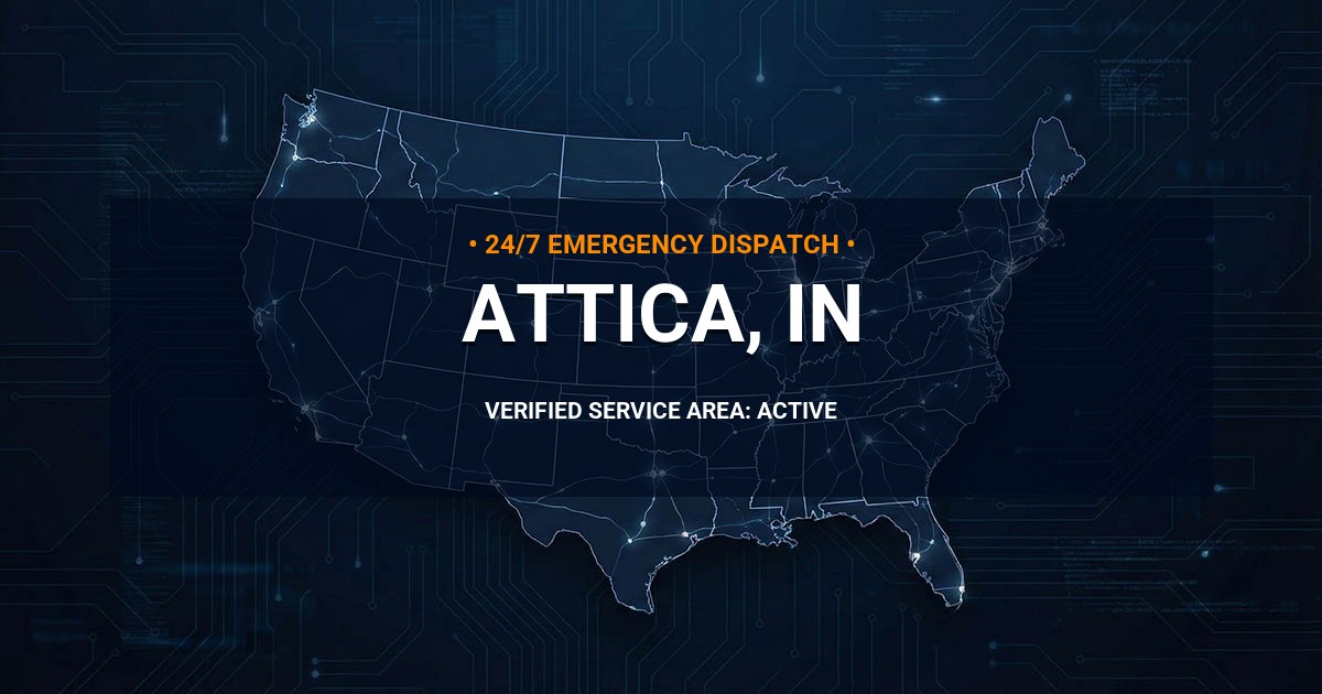 Emergency Plumbing Dispatch Map for Plumbing Services: Attica, IN