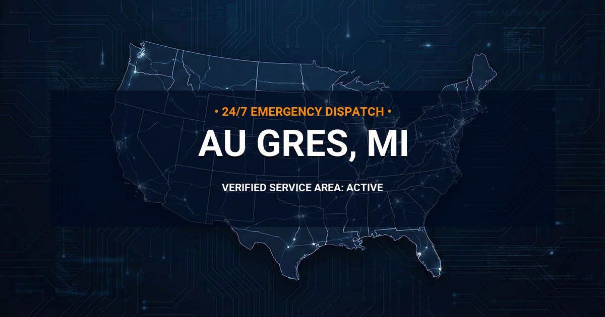 Emergency Plumbing Dispatch Map for Plumbing Services: Au Gres, MI