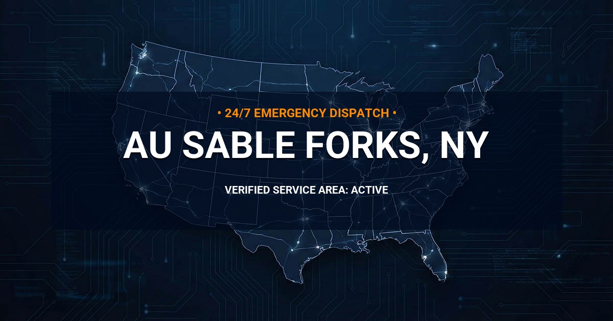 Emergency Plumbing Dispatch Map for Plumbing Services: Au Sable Forks, NY