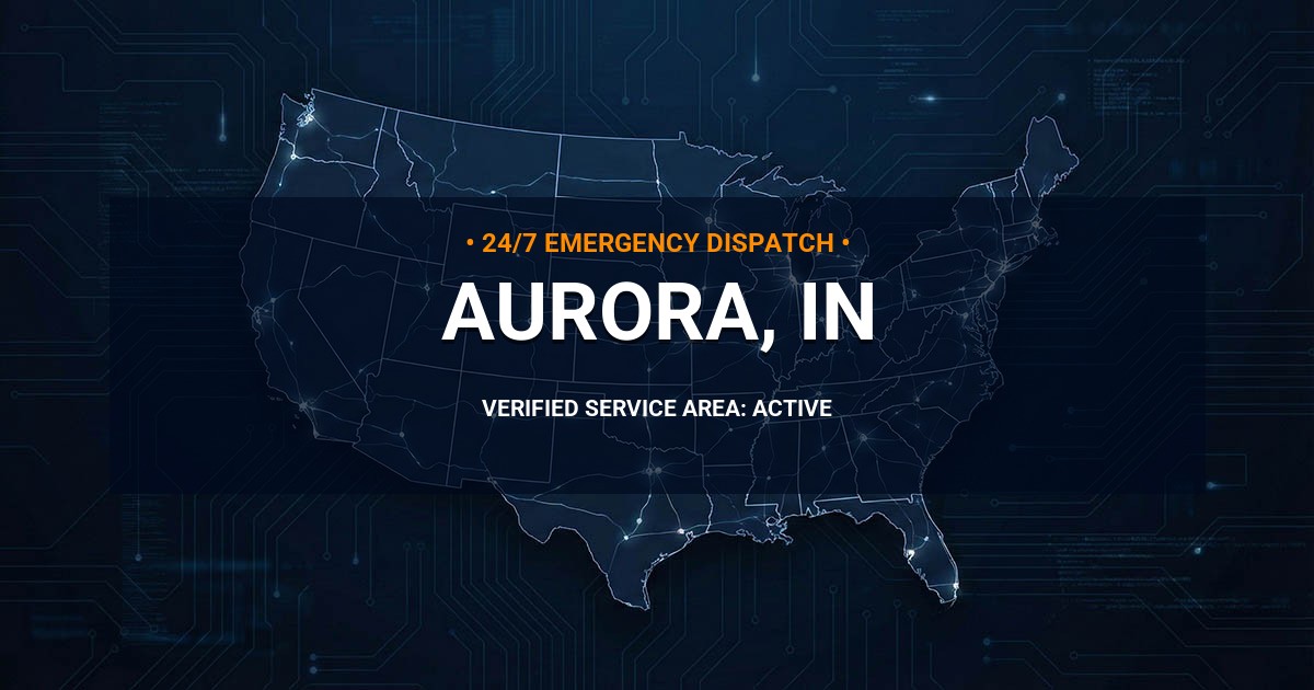 Emergency Plumbing Dispatch Map for Plumbing Services: Aurora, IN